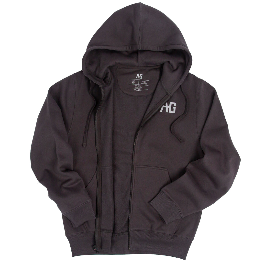 grey full zip ag hoodie farm jacket ranch jacket cotton hoodie