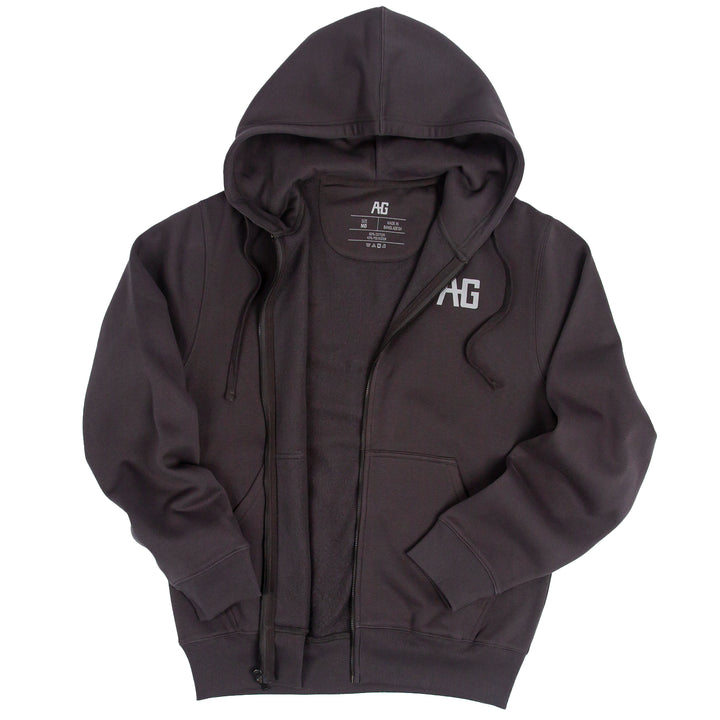 grey full zip ag hoodie farm jacket ranch jacket cotton hoodie