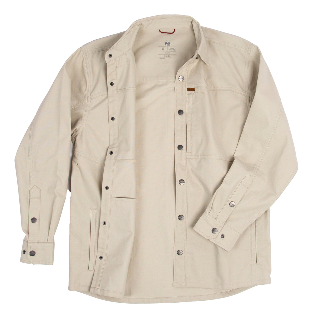 farmhand cotton overshirt shirt jack button farm jacket ranch jacket ivory