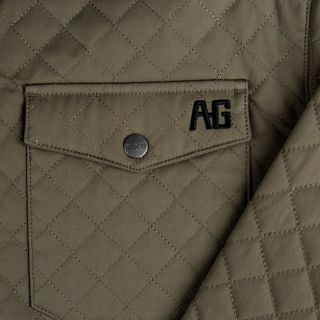 silo vest quilted windproof farm vest ranch vestclassic style moss pocket snap AG logo