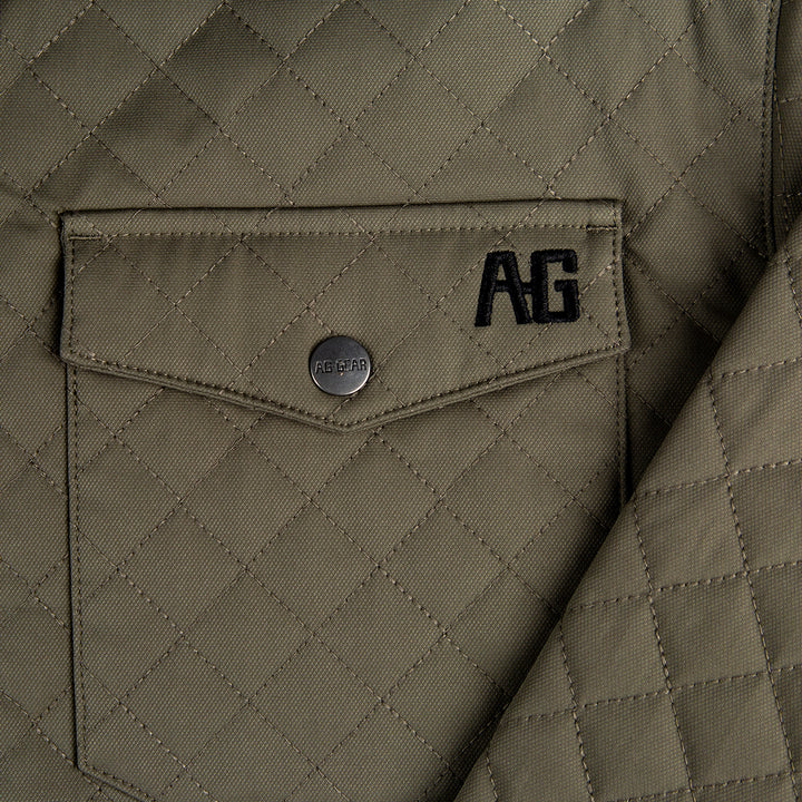 silo vest quilted windproof farm vest ranch vestclassic style moss pocket snap AG logo