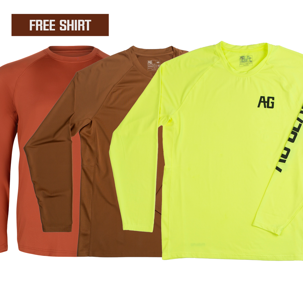 Farm Pro Long Sleeve 3 for 2 - Brick, Coyote, HighVis Yellow