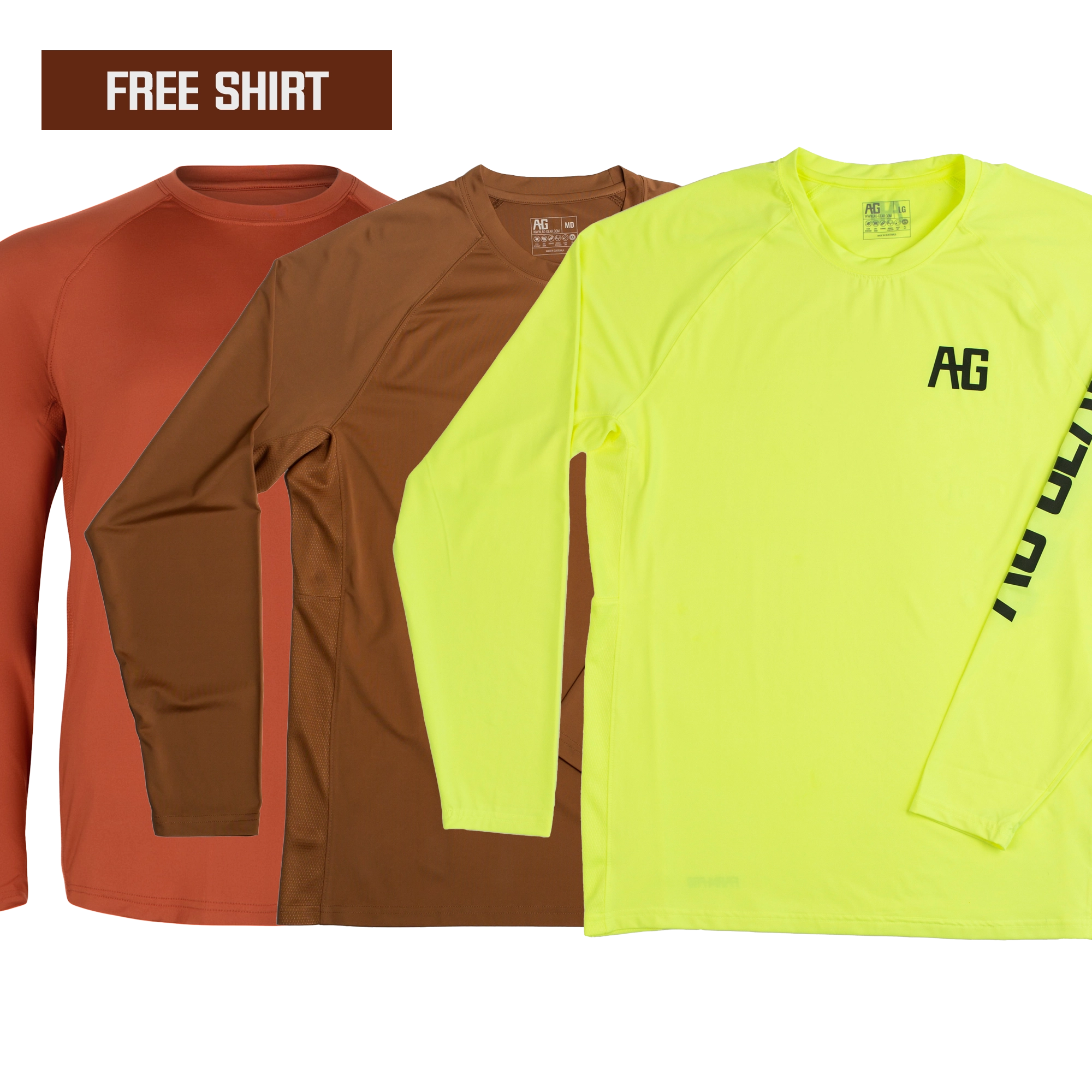 Farm Pro Long Sleeve 3 for 2 - Brick, Coyote, HighVis Yellow