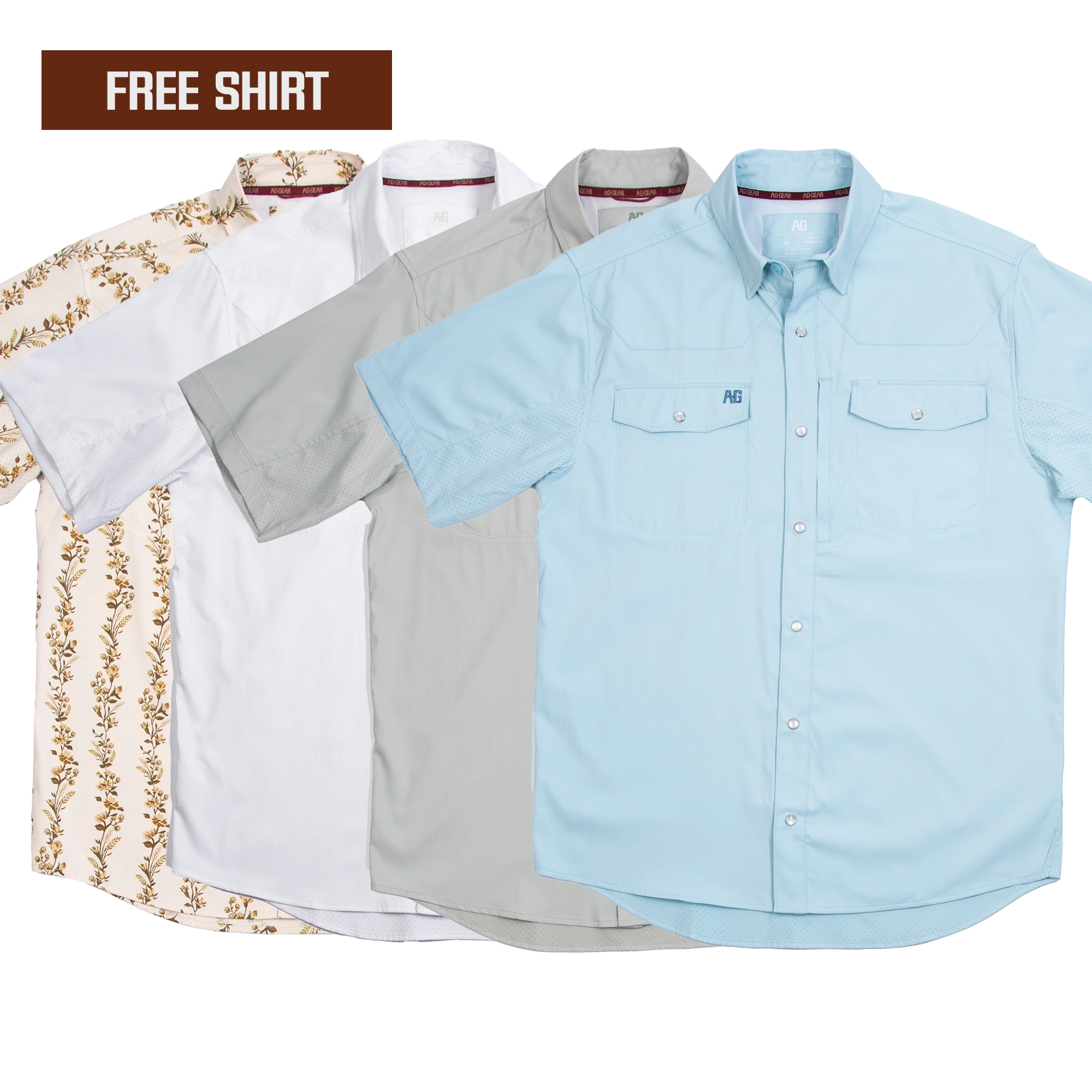 Stockyard Short Sleeve 4 for 3 - Ice Blue, Light Grey, White, High Cotton