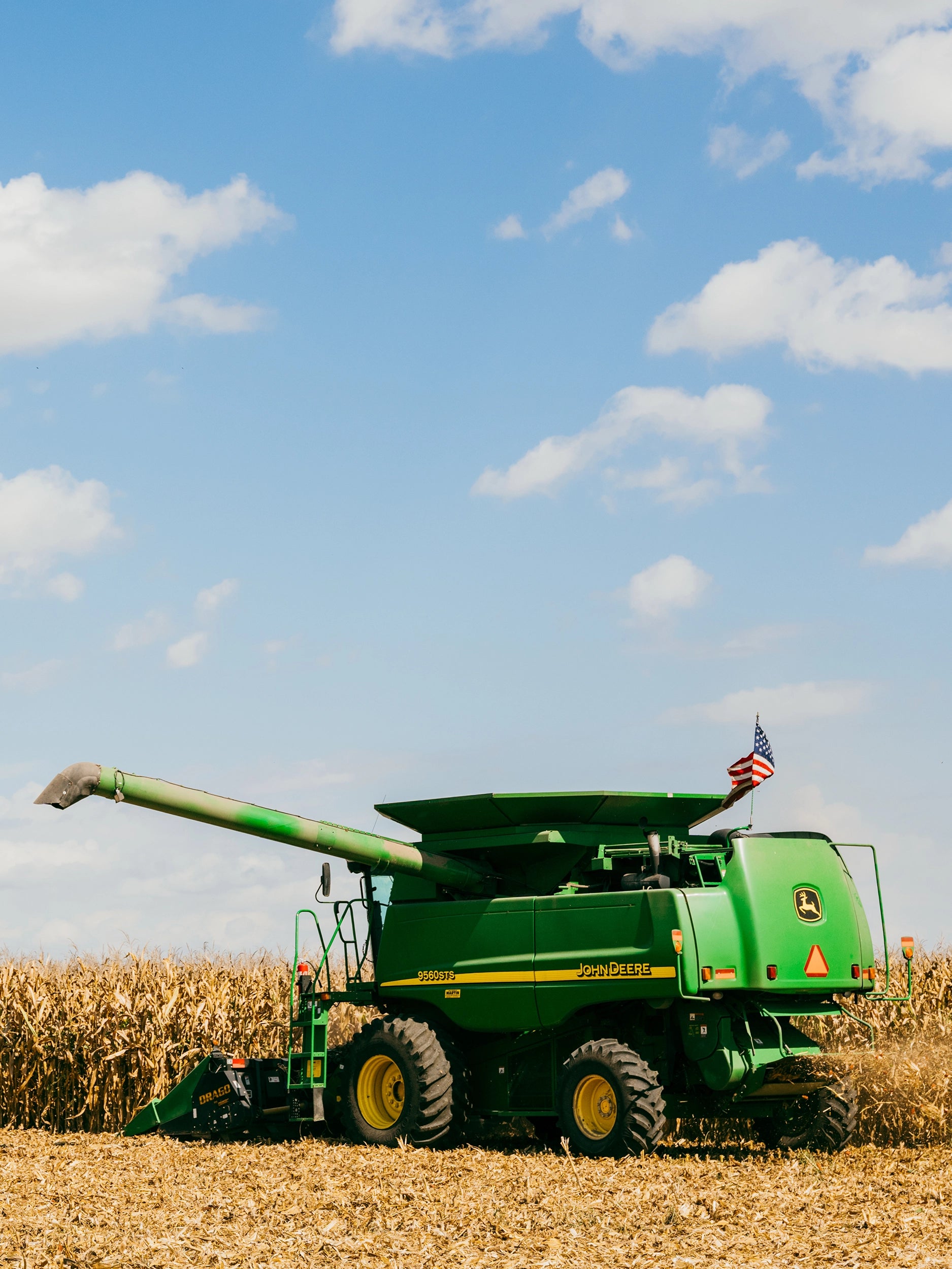 combine farming corn field harvest AG farm shirt