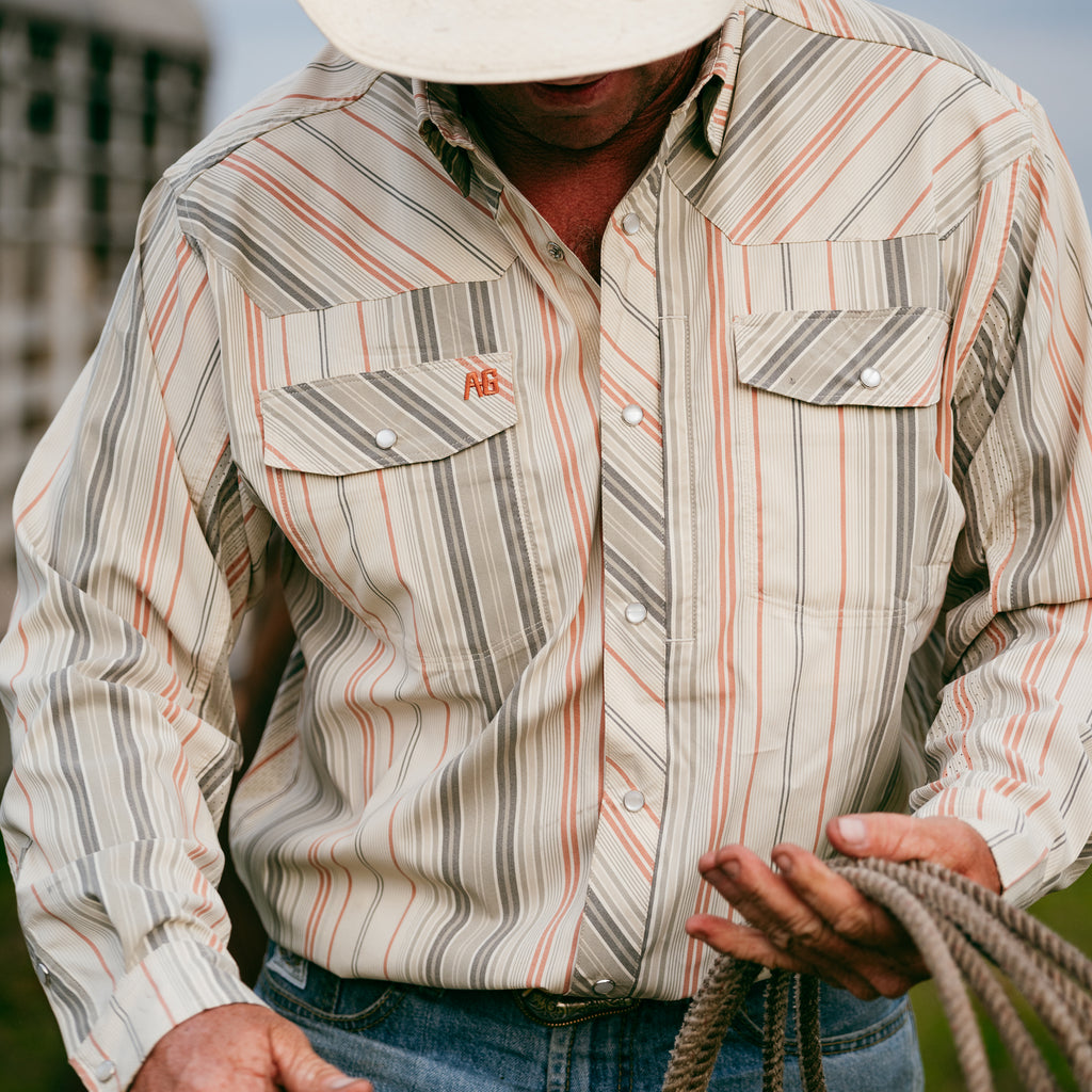 Stockyard Long Sleeve - Ombre Stripe Brick