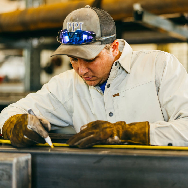 farmhand cotton overshirt shirt jack button farm jacket ranch jacket khaki welder